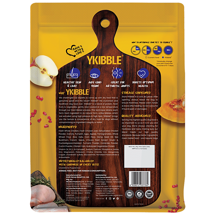 Wiggles.in Ykibble Dog Food Adult Pet - Oven Baked Nutritionally Balanced Food