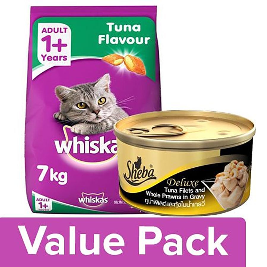 bb Combo Whiskas Adult Cat Food Tuna 7kg + SHEBA Complete Nutrition For Cats 85G