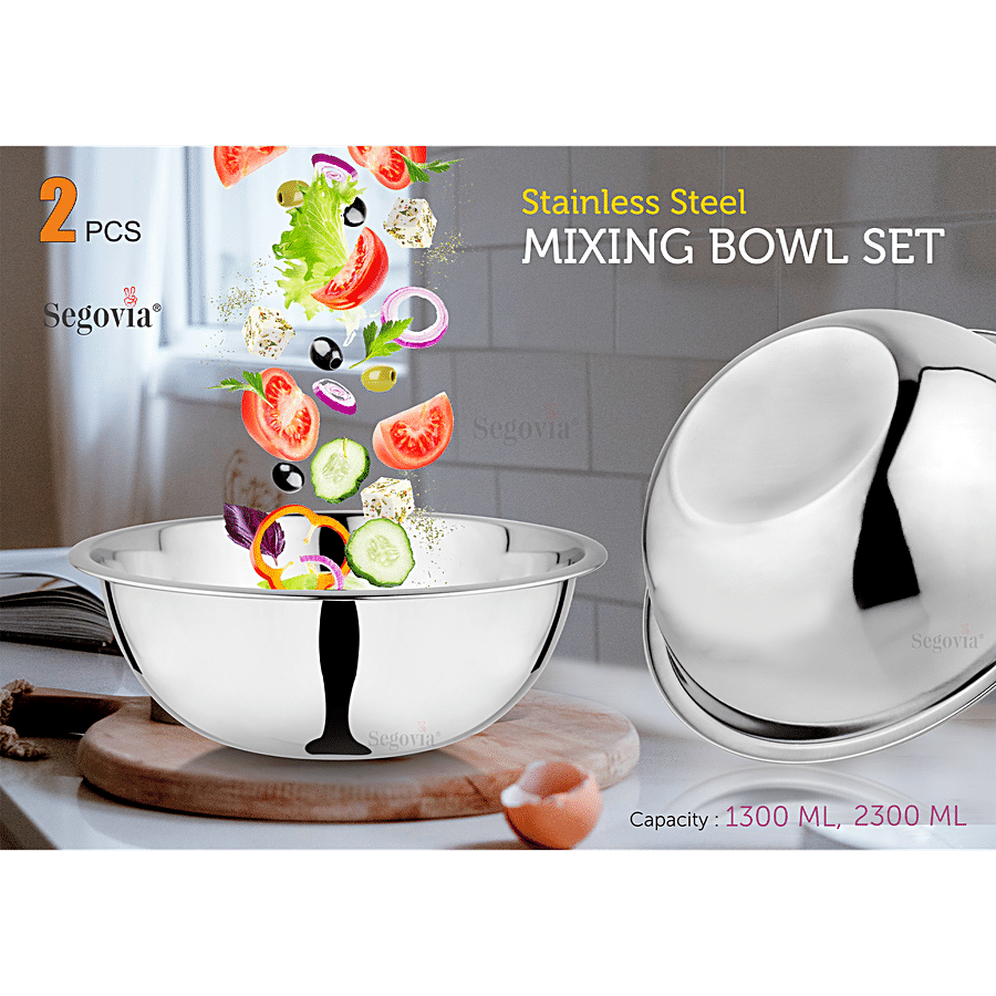 Segovia Steel Premium Quality Mixing/Serving Bowl Set - Large