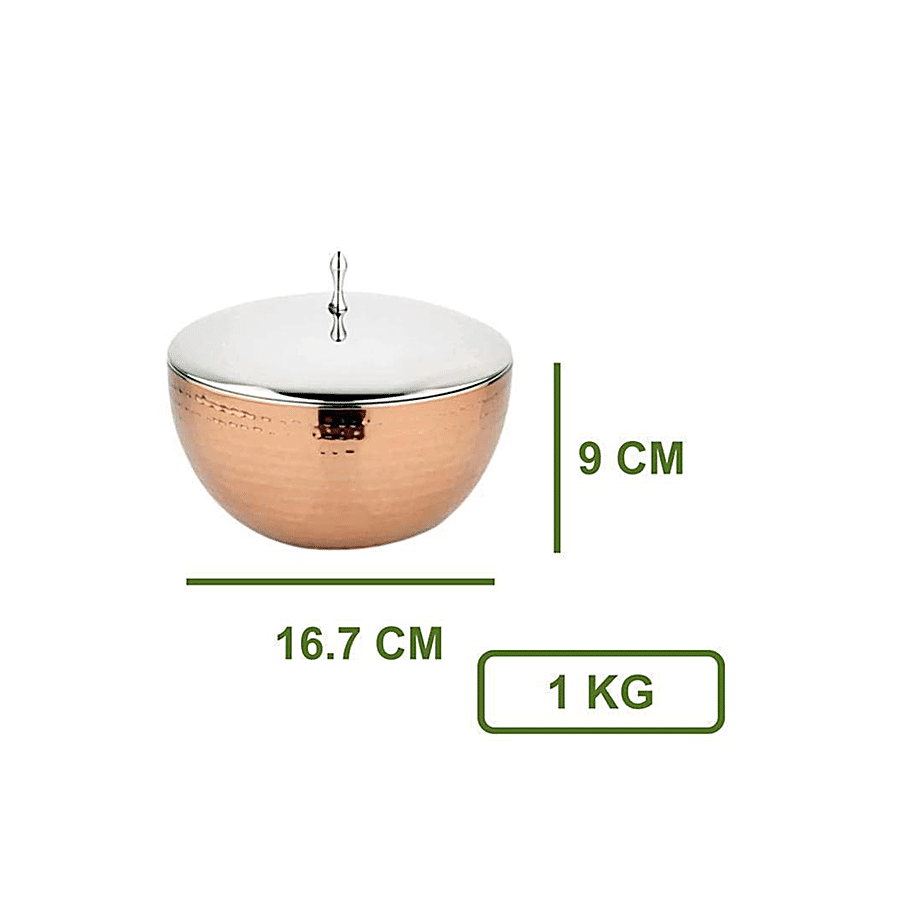 Shri & Sam Serving Bowl Stainless Steel Copper Plating With Lid - Glory