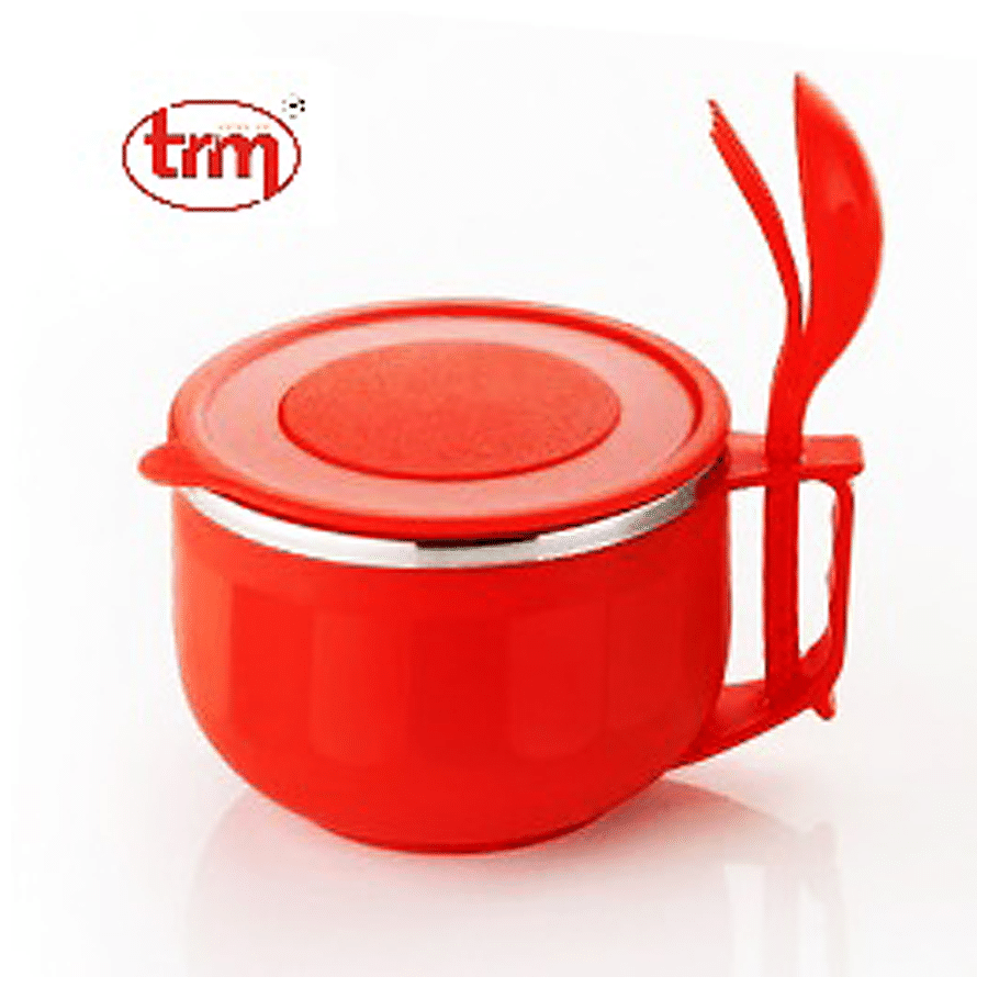 Trm Multi-Use/Maggie Noodle Soup Bowl With Lid & Spoon Holder - Insulated Stainless Steel