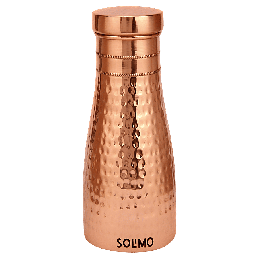 Decan Copper Hammered Bedroom Bottle with Glass (Inside)