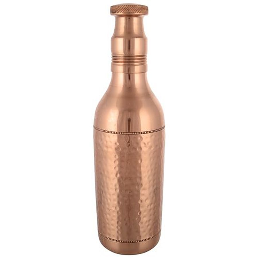 Frestol Copper Water Bottle - With Long Champagne Hammered