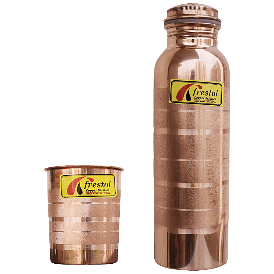 Frestol Pure Copper Bottle & Glass Combo