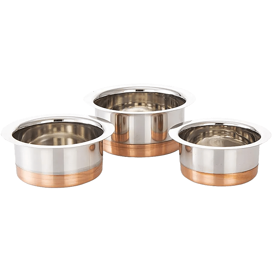 Manya Copper Bottom Tope Set - Stainless Steel