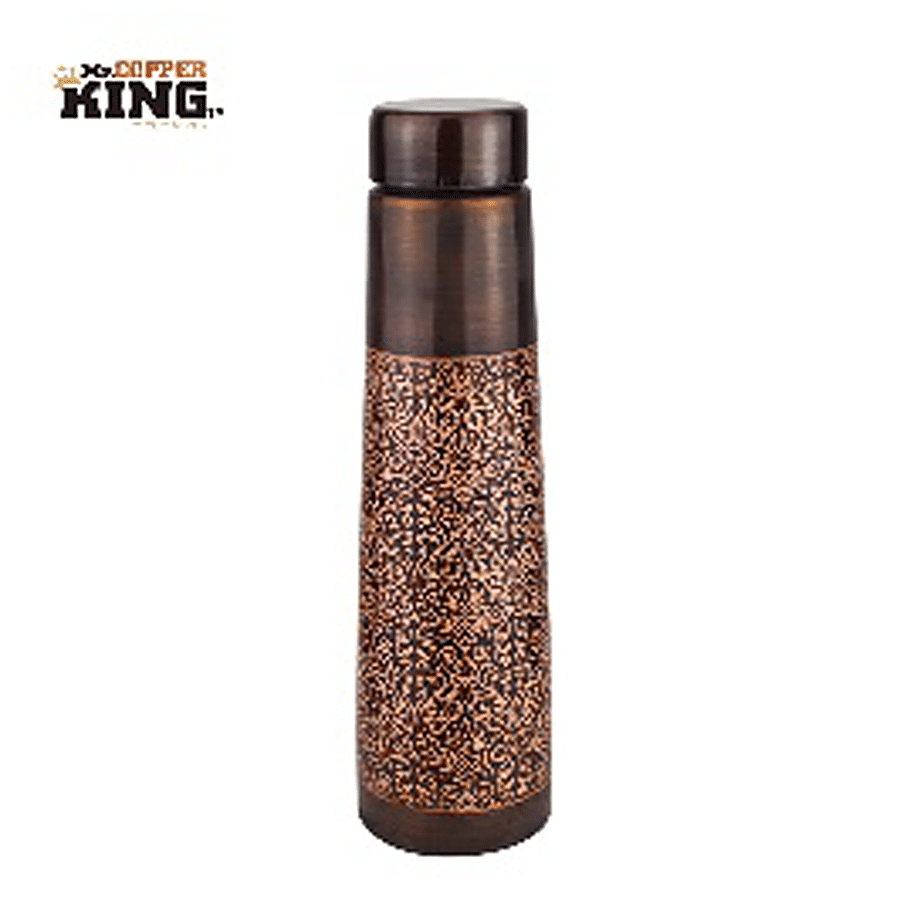 Mr. Copper King Antique Engraved Pure Copper Water Bottle - Tower