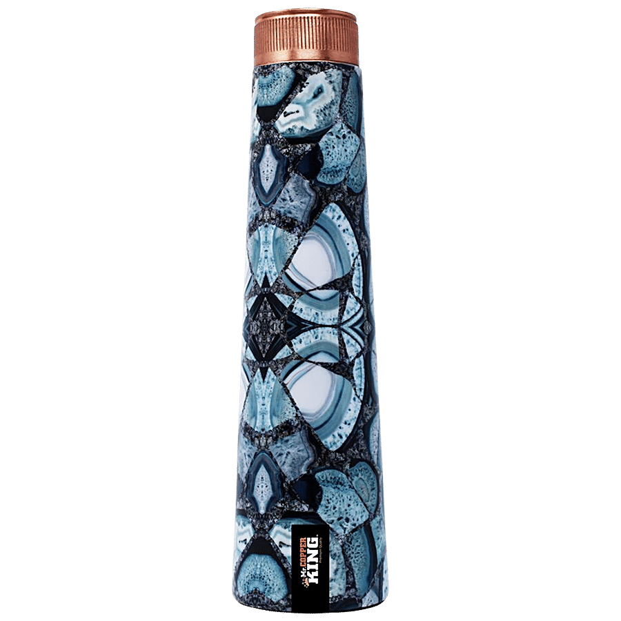 Mr. Copper King Pure Copper Meena Printed Water Bottle - Tower