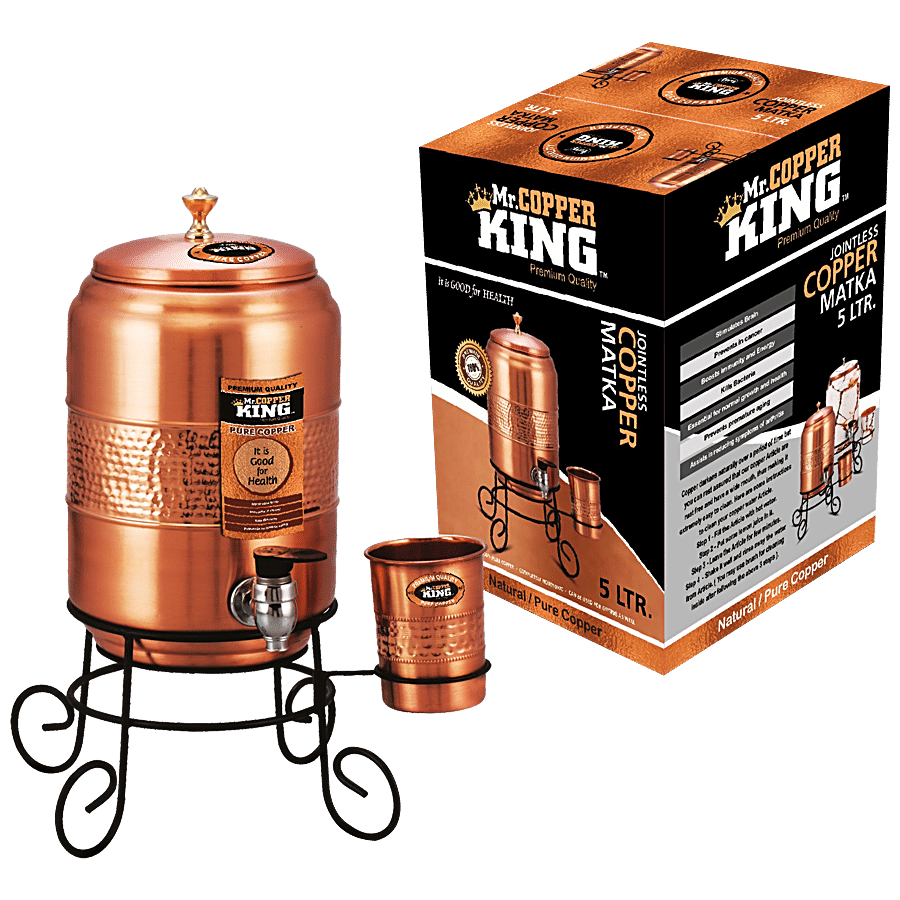 Mr. Copper King Water Tank Matka With Stand -  Increases Immunity