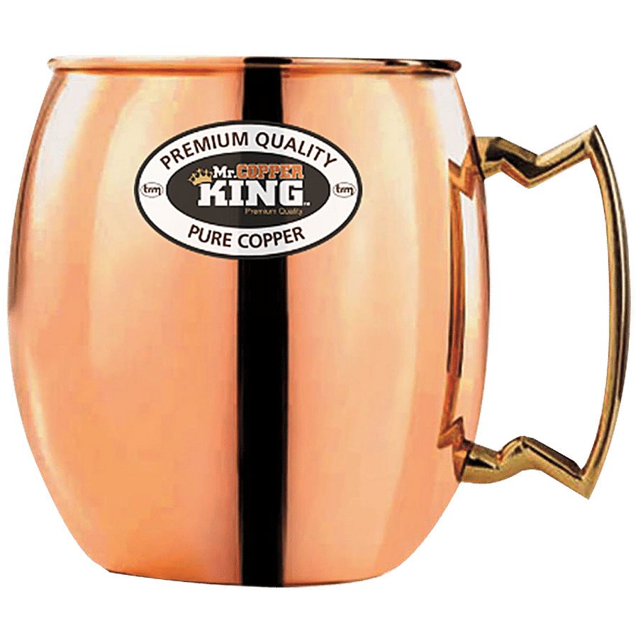 Mr.Copper King Copper Mug Plain With Brass Handle