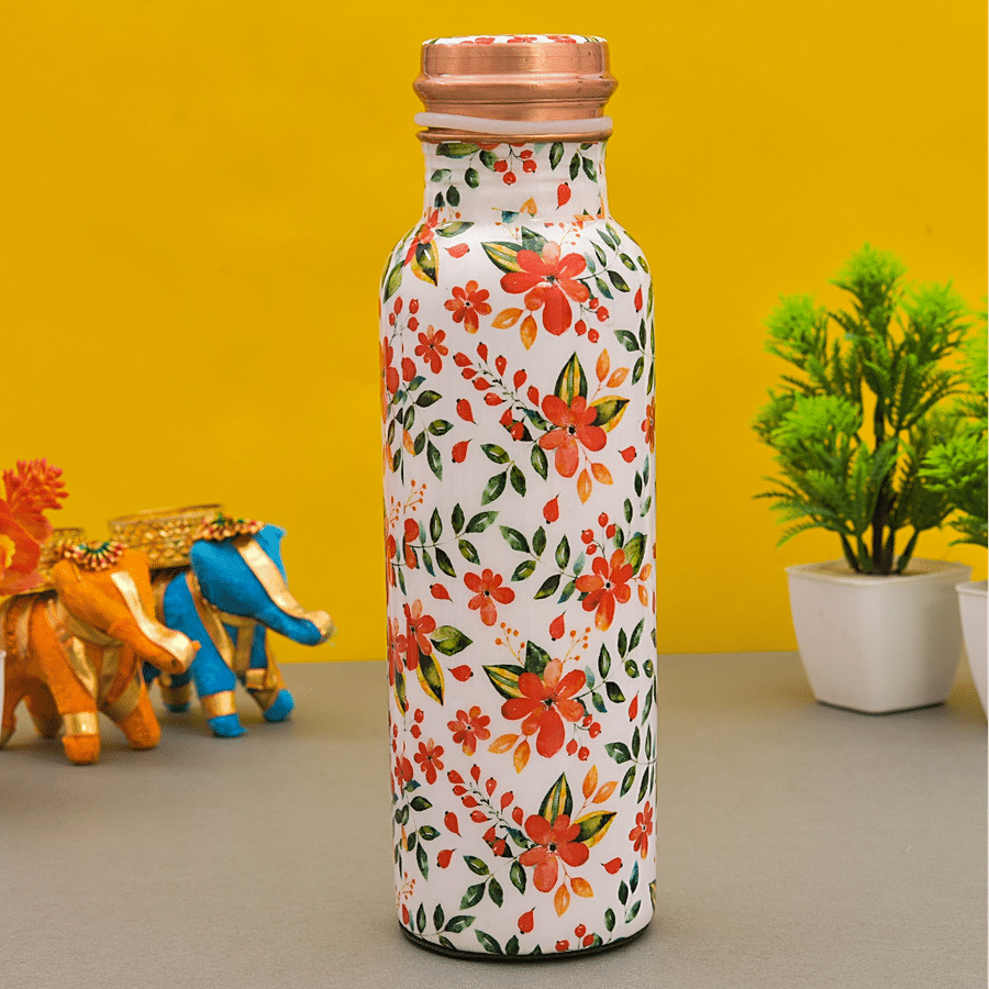 OGGN Flower Printed Copper Bottle