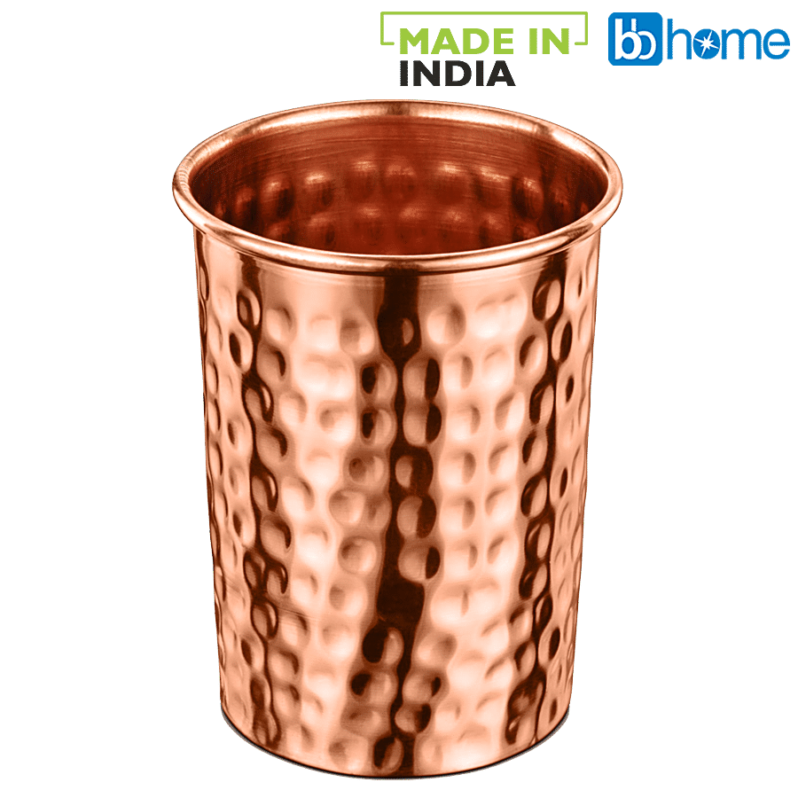 bb home Copper Water Glass - Hammered Mirror Finish