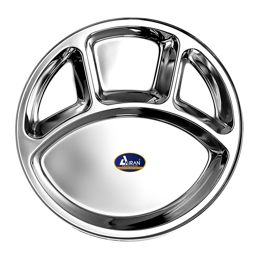 AIRAN Stainless Steel 4 In 1 Bhojan Plate - No. 12