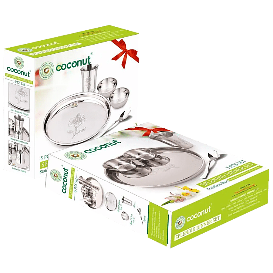 Coconut Stainless Steel Dinner Set/Dinnerware - Laser Engrave Design