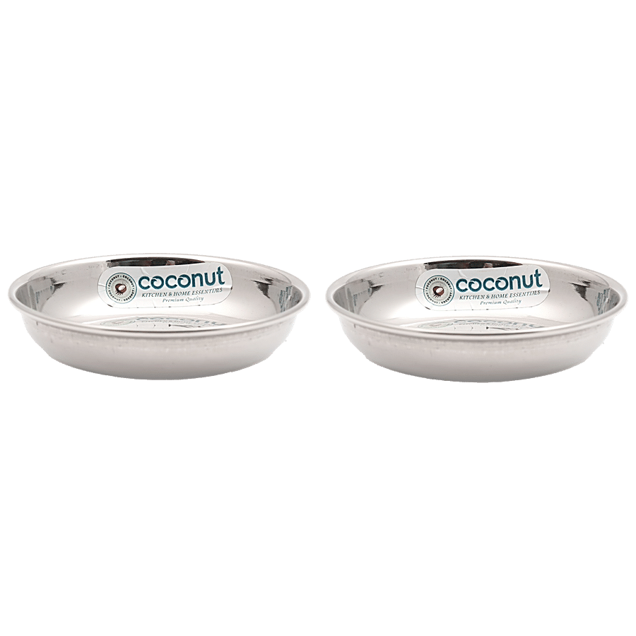 Coconut Stainless Steel H1 Halwa Plates - Strong