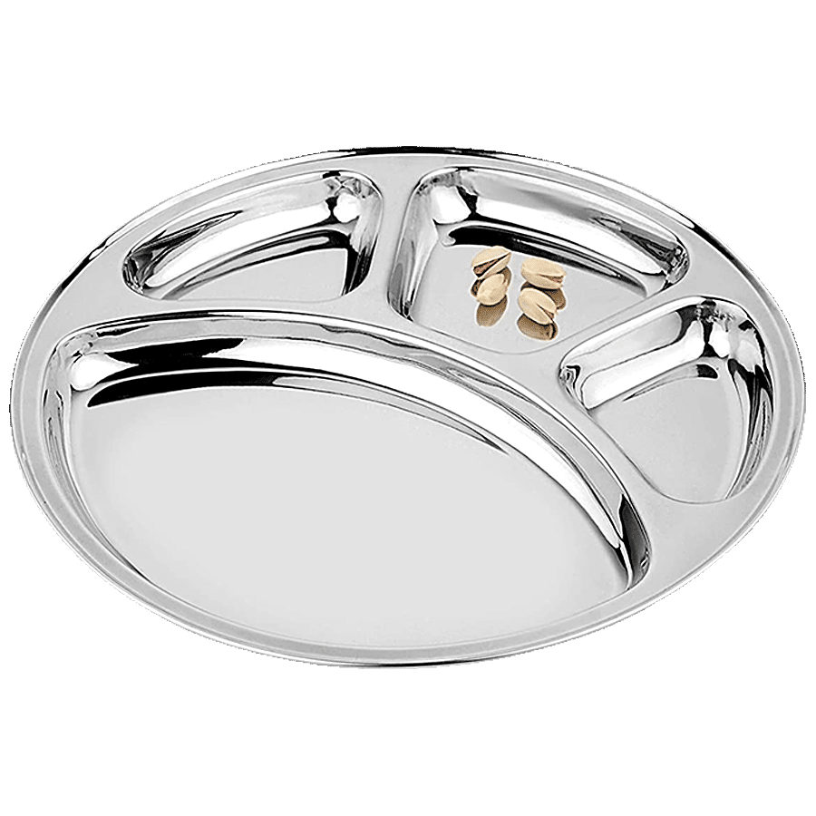 HAZEL Stainless Steel Deluxe Bhojan Patra S13 - With 4 Compartment