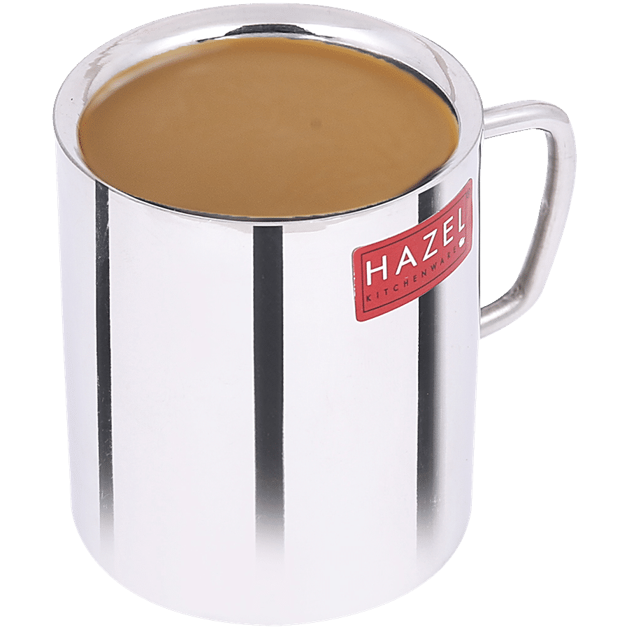 HAZEL Stainless Steel Double Wall Green Tea/Coffee Sobar Mug - Big