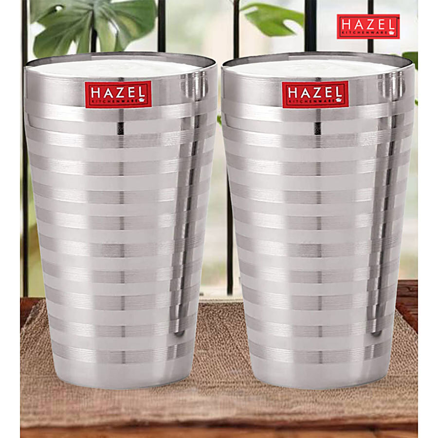 HAZEL Stainless Steel Jumbo Water/Lassi Glass - Plain