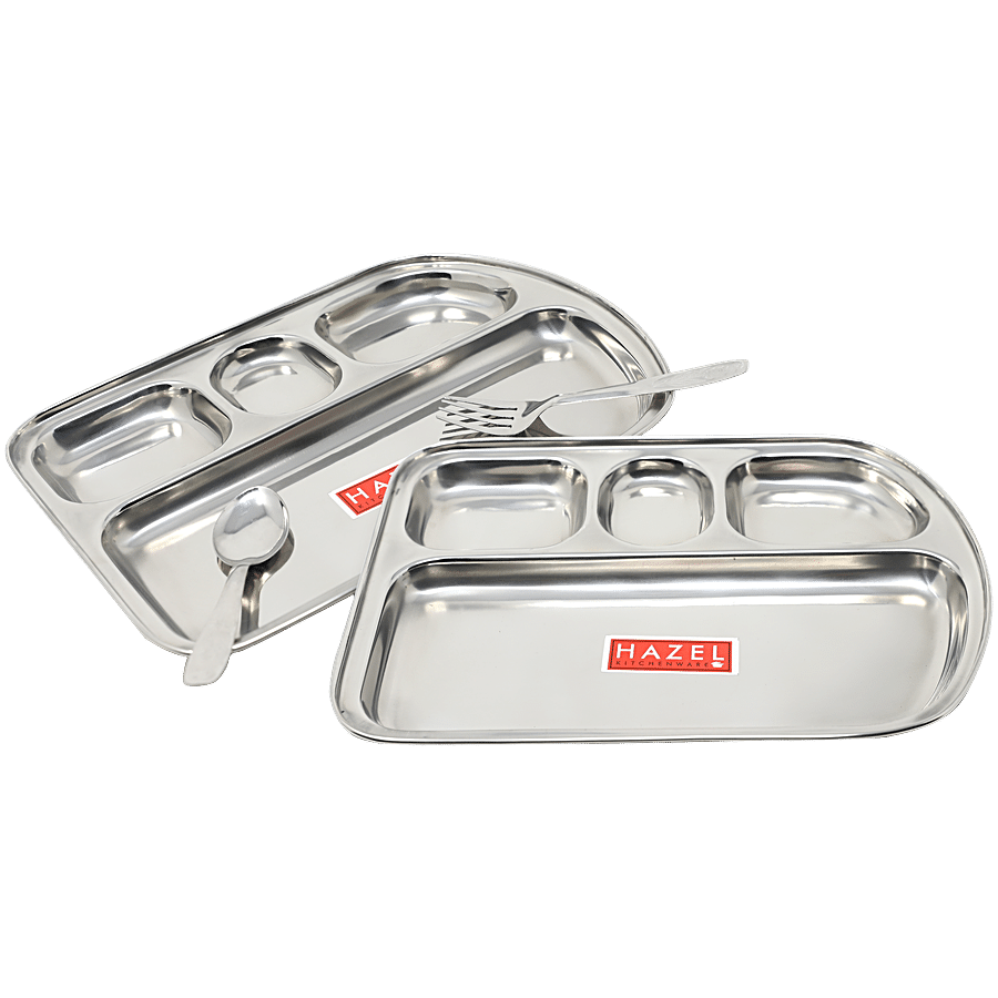 HAZEL Stainless Steel Snack Plates - Mirror Finish