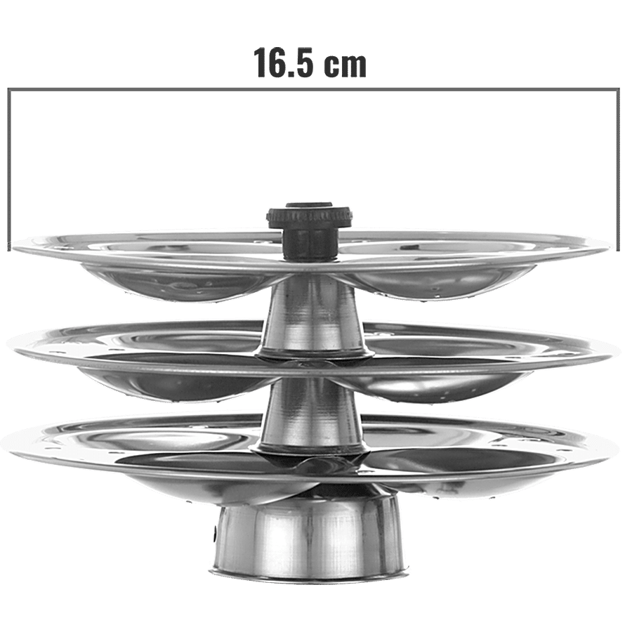 Jensons Stainless Steel 3-Rack Idli Stand - Strong