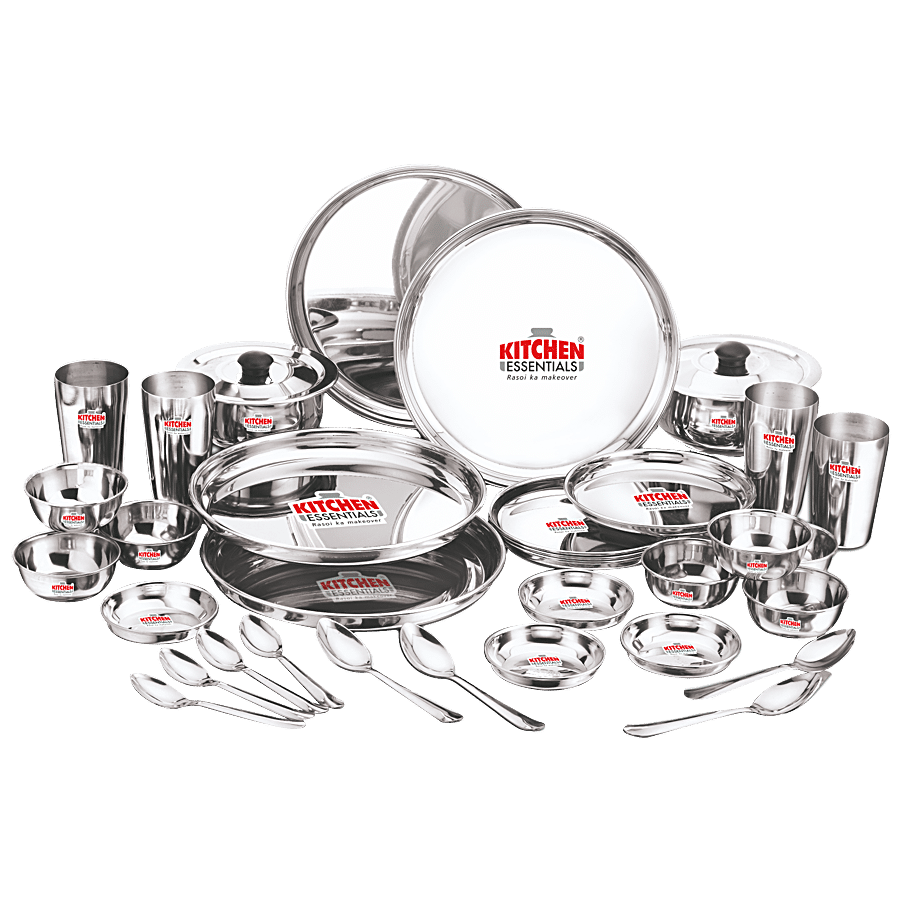 Kitchen Essentials Stainless Steel Dinner Set - Mirror Finish