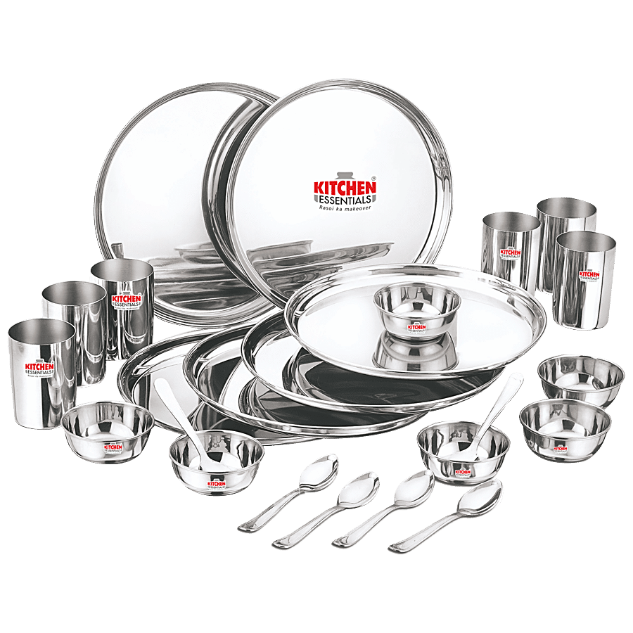 Kitchen Essentials Stainless Steel Dinner Set - Mirror Finish