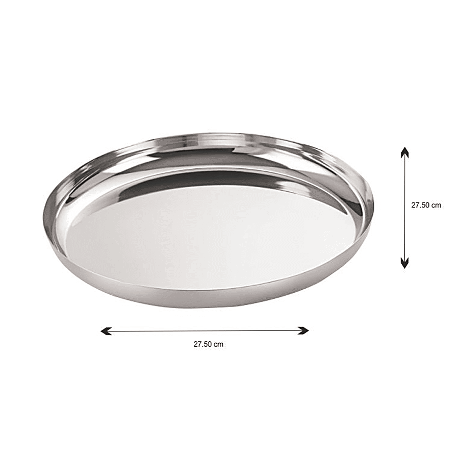 Neelam Stainless Steel J.K. Khumcha/Thali - Durable Size No. 12