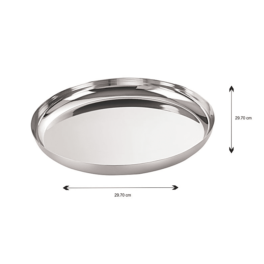 Neelam Stainless Steel J.K. Khumcha/Thali - Durable Size No. 13