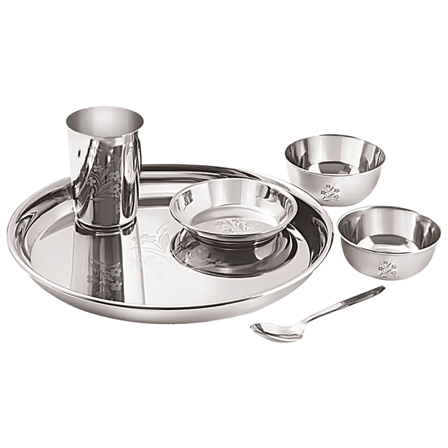 Neelam Stainless Steel Lazer Etching Dinner Set