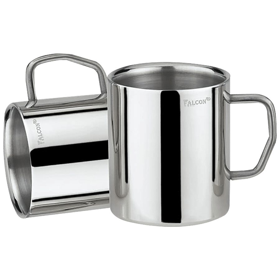 PddFalcon Wake-up Stainless Steel Double Walled Mugs - Easy Handle