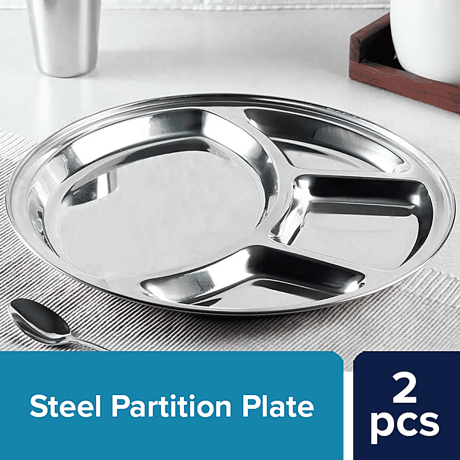 bb home Compartment Plate - Stainless Steel