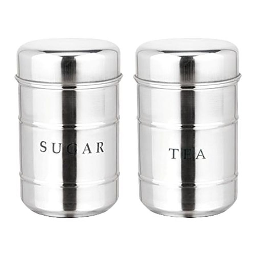 AAGAM Stainless Steel Tea/Sugar Container - Mirror Finish