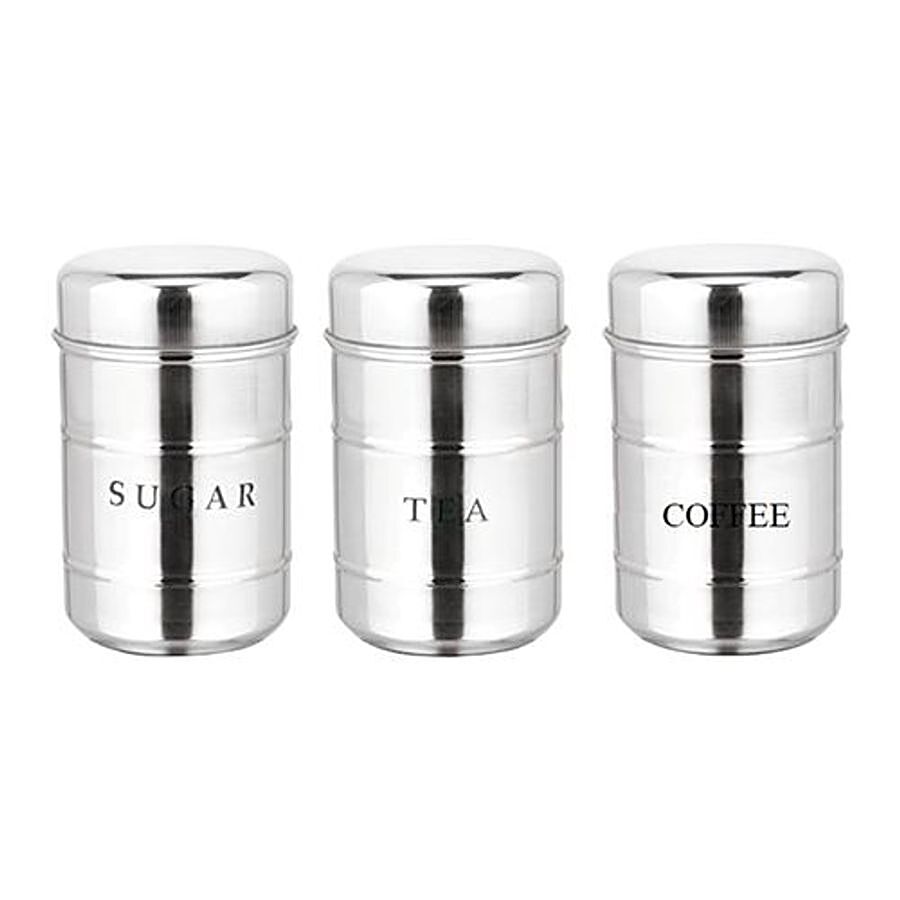 AAGAM Stainless Steel Tea/Sugar/Coffee Container - Mirror Finish