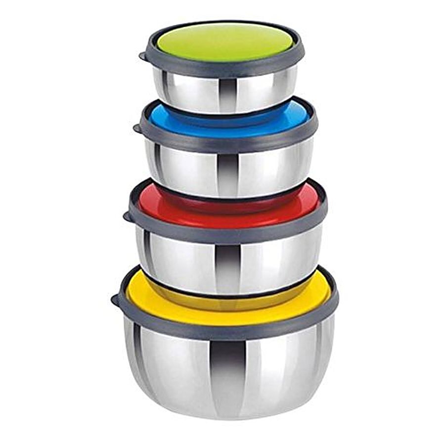 Classic Essentials Stainless Steel Storage Container With Coloured Lid - Kiwi