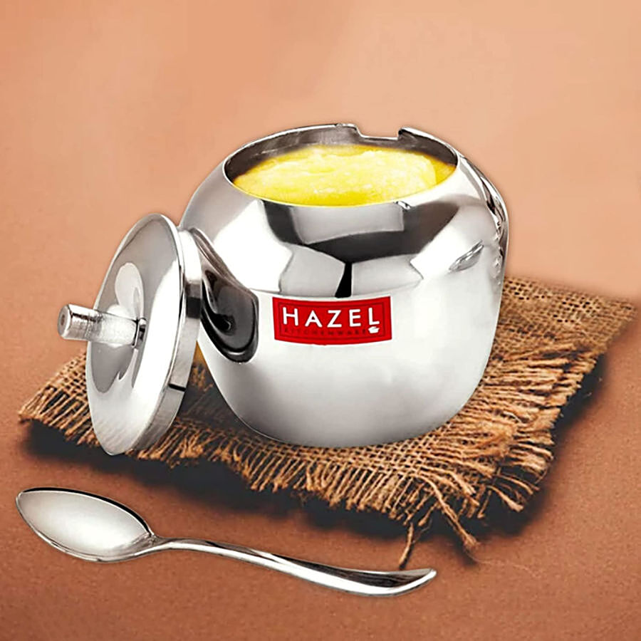 HAZEL Stainless Steel Ghee Pot - Apple Shaped