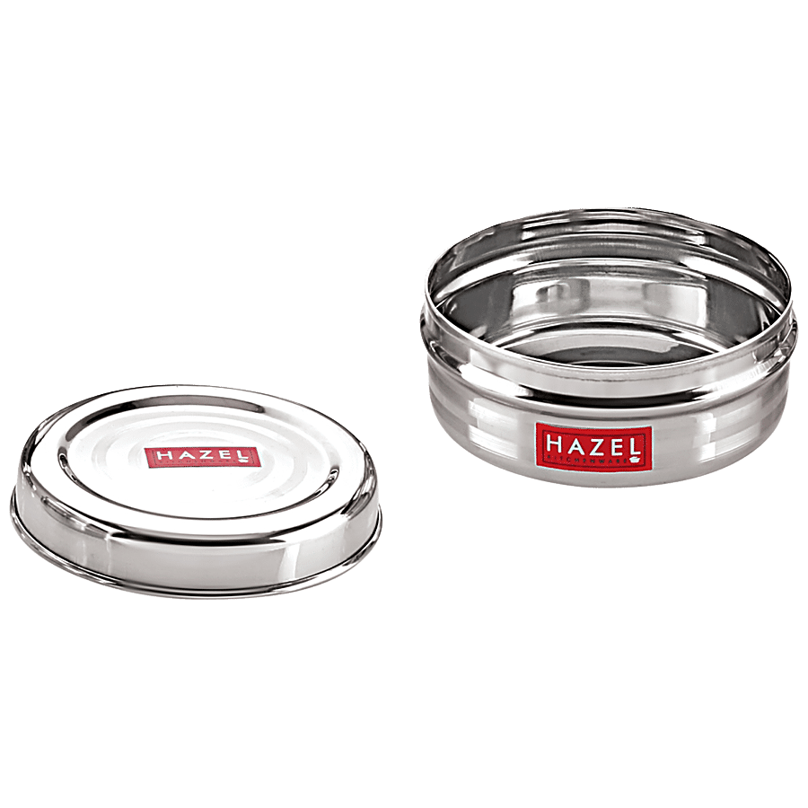 HAZEL Stainless Steel SR Puri Dabba Snacks Container S6 - Food Grade