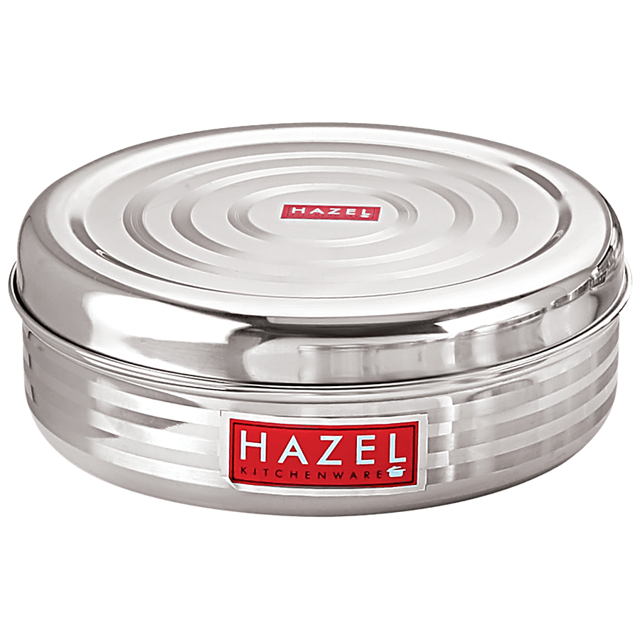 HAZEL Stainless Steel SR Puri Dabba Snacks Container S8 - Food Grade