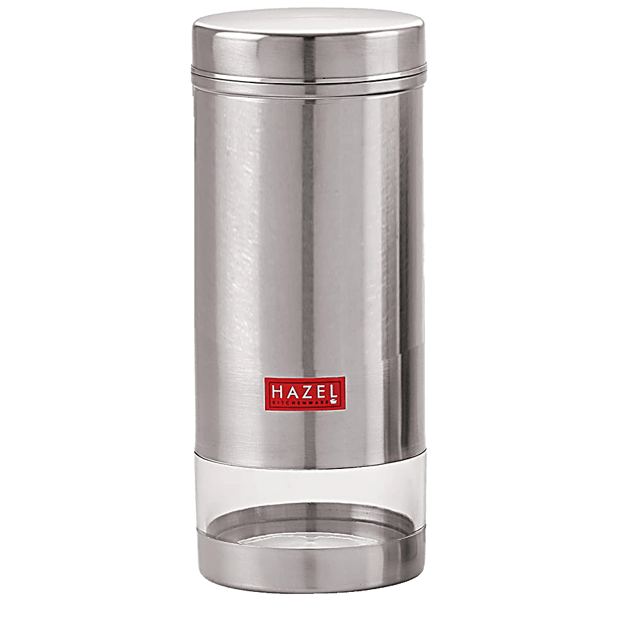 HAZEL Stainless Steel Transparent See Through Container - Silver