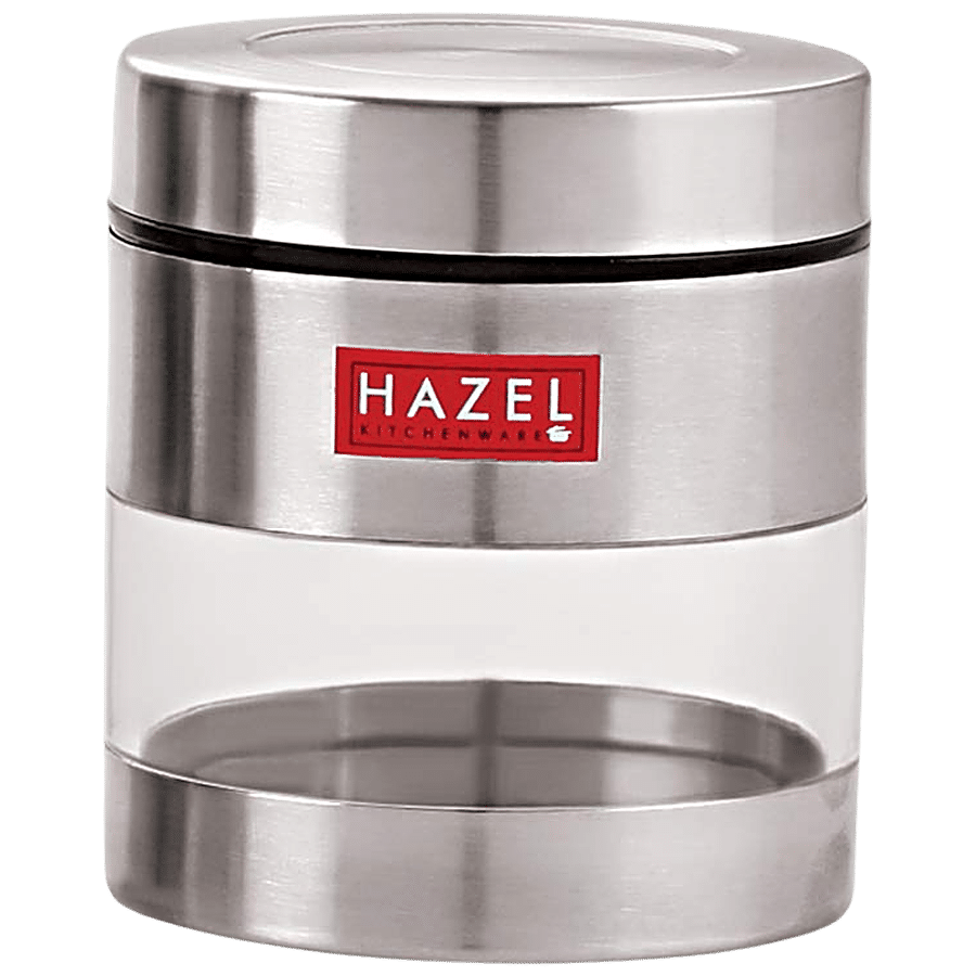 HAZEL Stainless Steel Transparent See Through Container - Silver