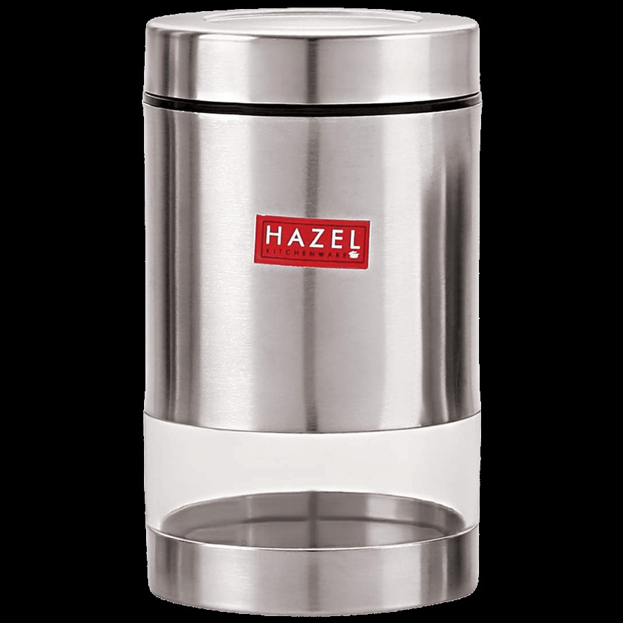 Hazel Stainless Steel Transparent See Through Container - Silver