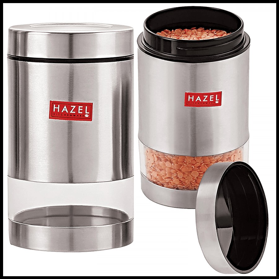 Hazel Stainless Steel Transparent See Through Container - Silver