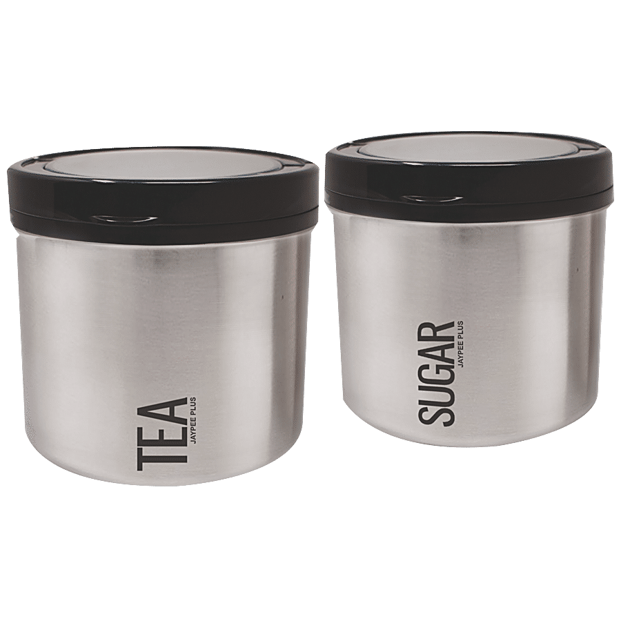 Jaypee Plus Morning Delight-2 Stainless Steel Containers - Black Lid