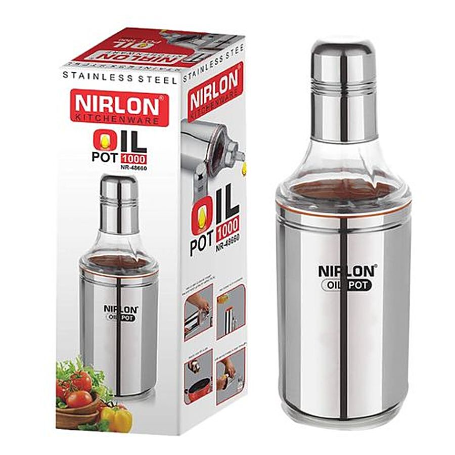 Nirlon Stainless Steel Oil-Vinegar Dispenser/Pourer/Can/Dropper/Bottle