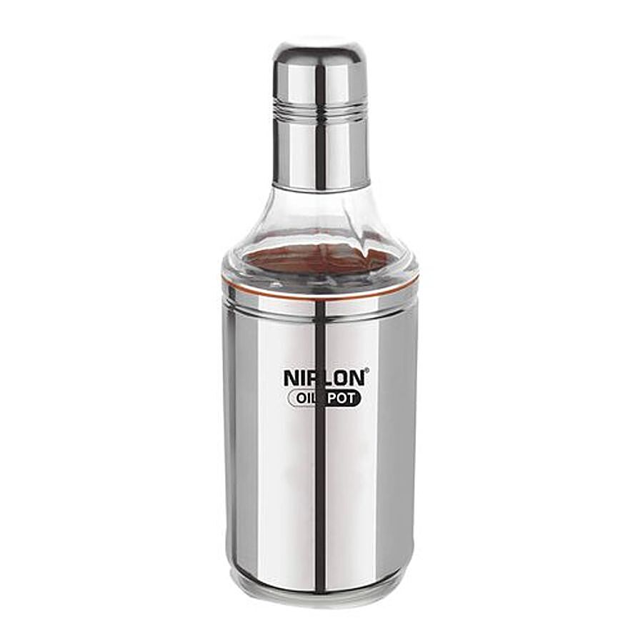 Nirlon Stainless Steel Oil-Vinegar Dispenser/Pourer/Can/Dropper/Bottle