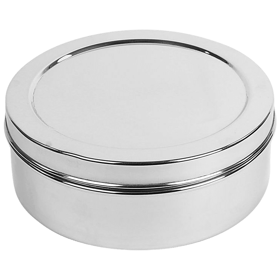 Omega Stainless Steel Plain Masala Dabba/Spice Box - 12'