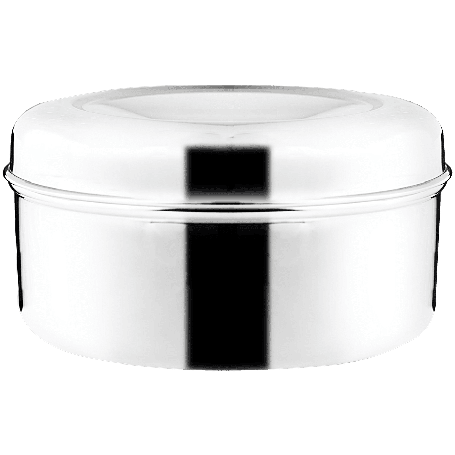 Omega Stainless Steel Round Puri Dabba/Container - No.6