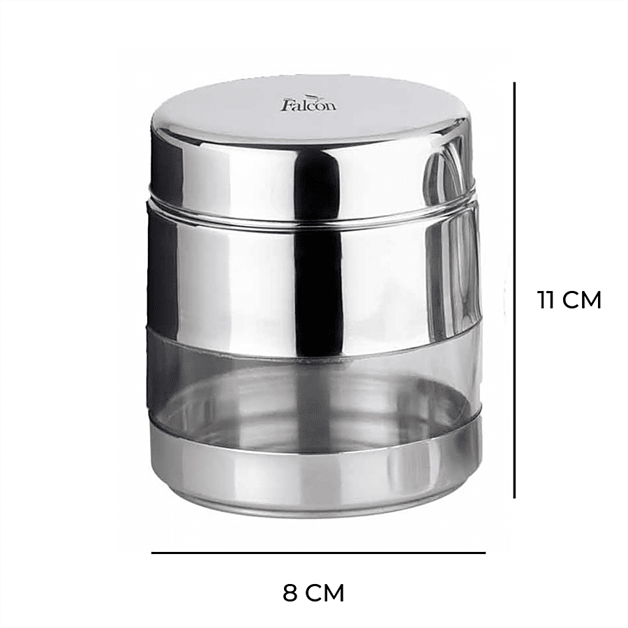 Pdd Falcon Stainless Steel Twist - N - Store Canister - See-through Body