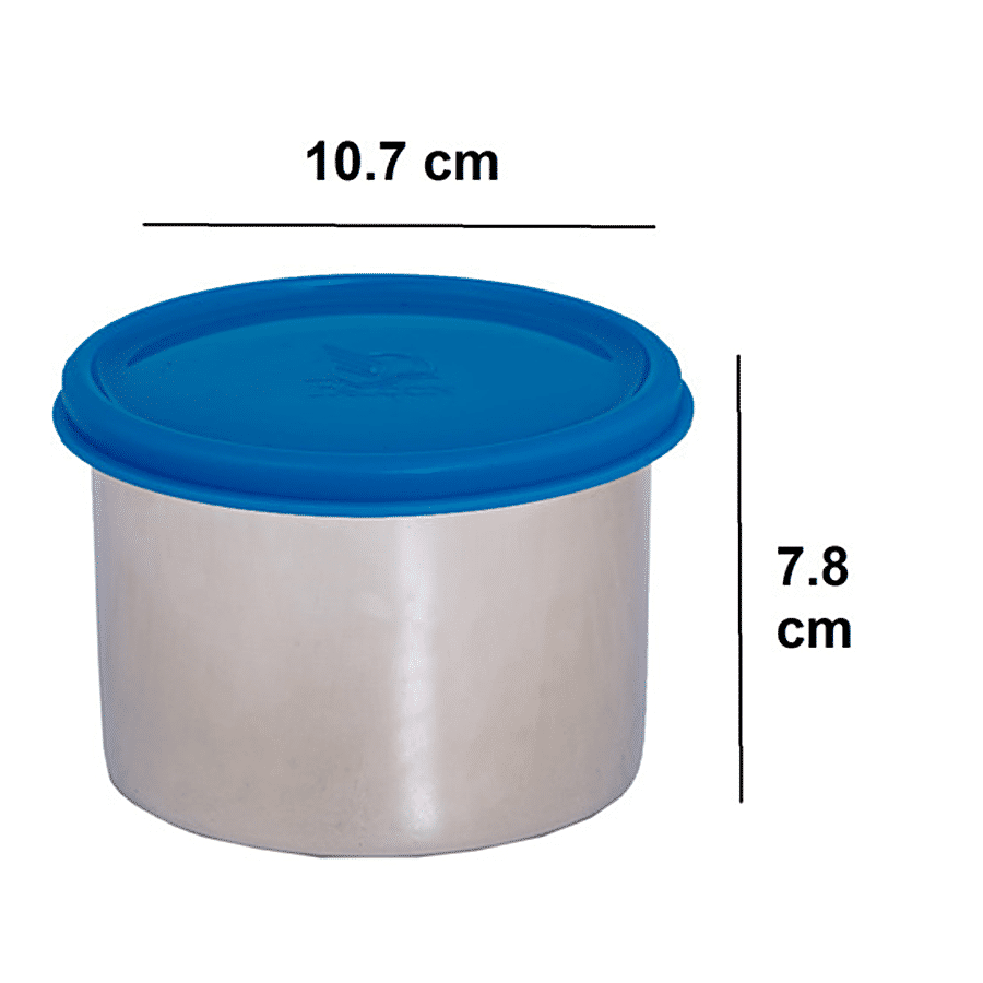 PddFalcon Stainless Steel Dura Airtight Container - Blue Lid