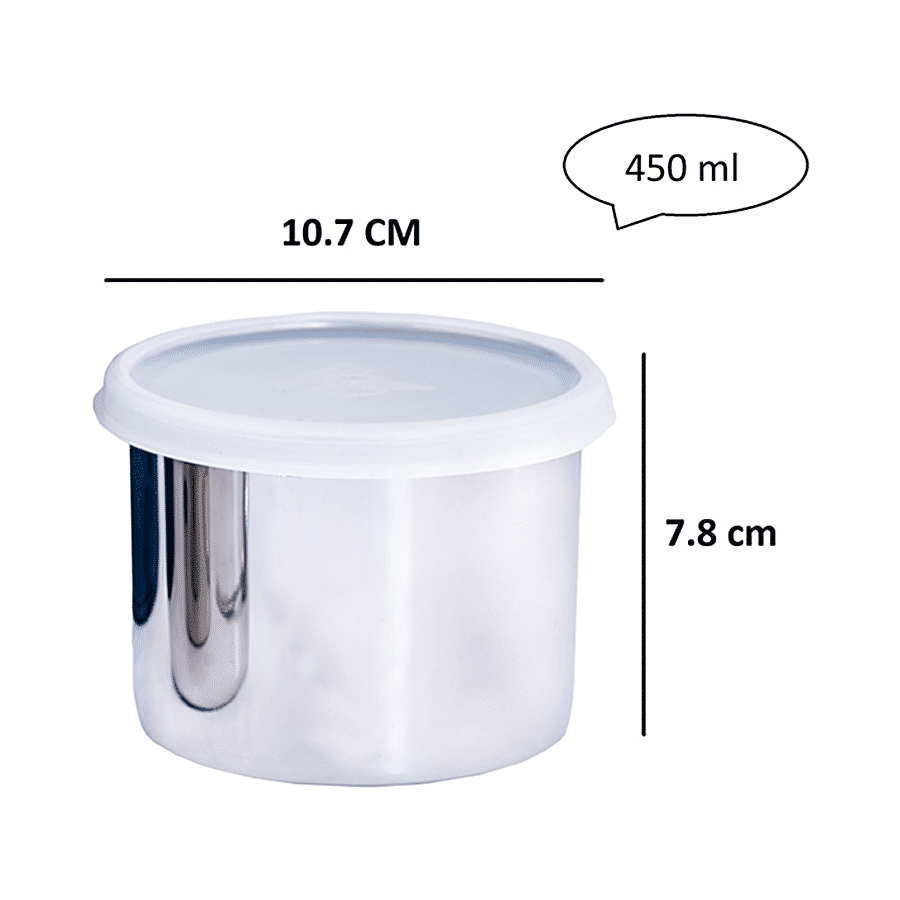 PddFalcon Stainless Steel Dura Airtight Container - White Lid