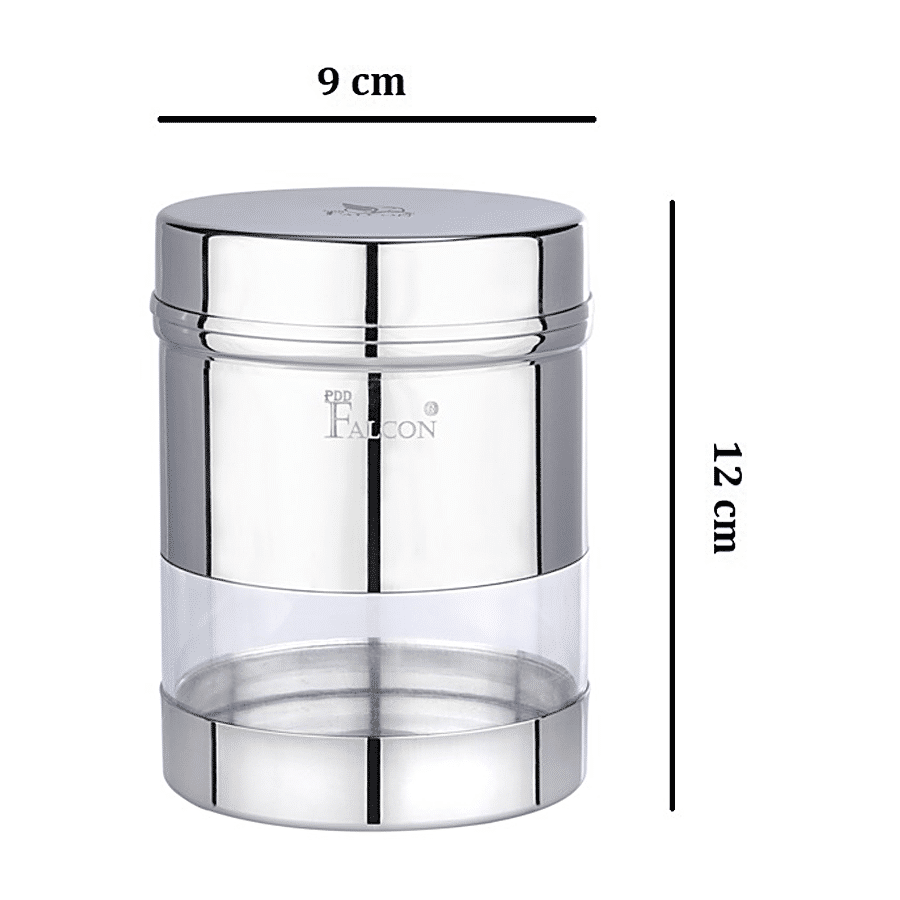 PddFalcon Stainless Steel See-N-Store See Through Canister - Mirror Finish