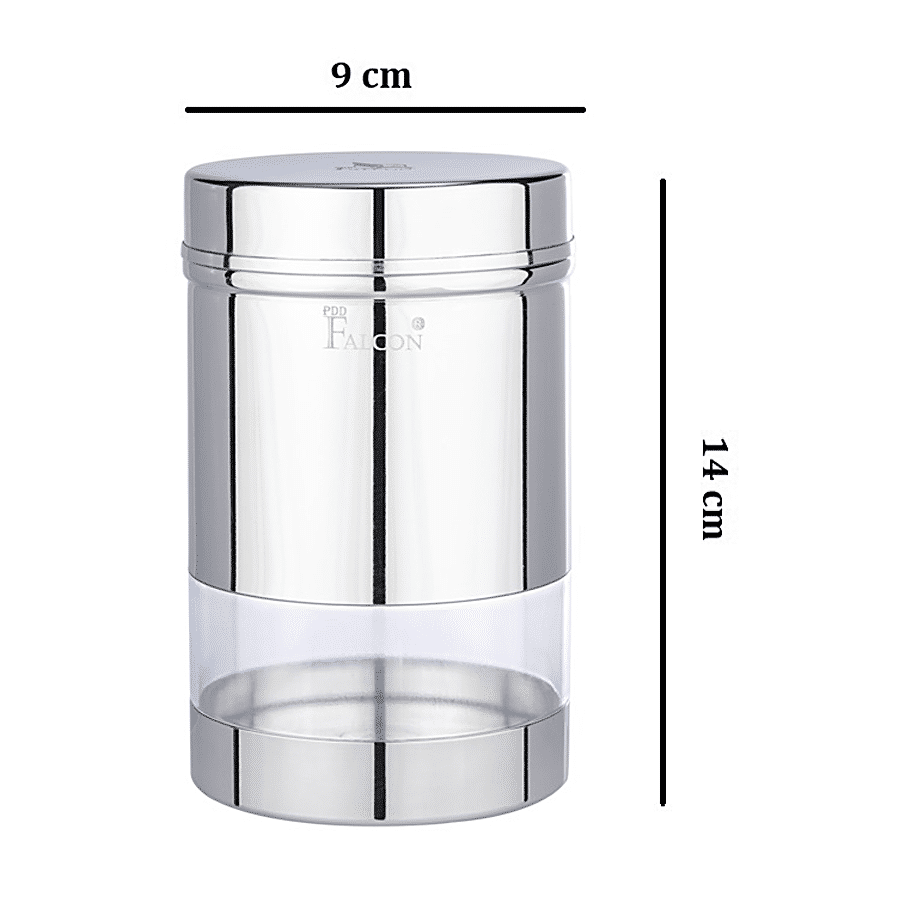 PddFalcon Stainless Steel See-N-Store See Through Canister - Store Tea